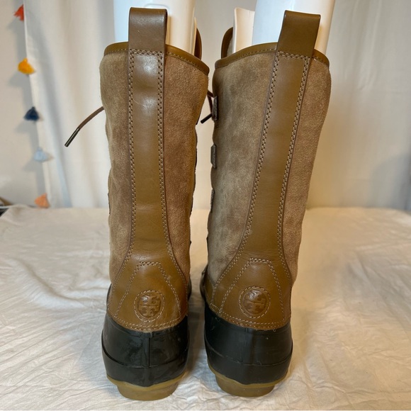 Tory Burch Argyll Jackson Suede Duck Boots Women’s Sz9 Winter Fur Brown - Picture 3 of 7